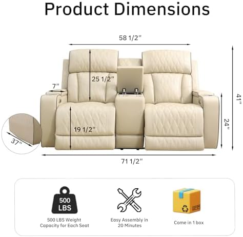 Living Room Furniture Sets, Power Recliner Sectional Sofa - Image 2