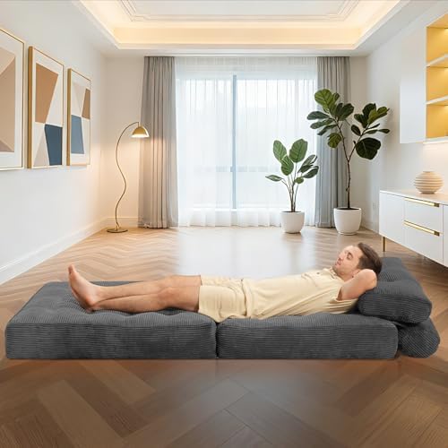 HABUTWAY Folding Sofa Bed, Convertible Sleeper Chair Bed w/2-Pillow & Handle - Image 5