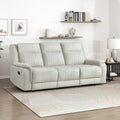 Lexicon Polished Microfiber Wall Hugger Manual Double Reclining Sofa by Lexicon