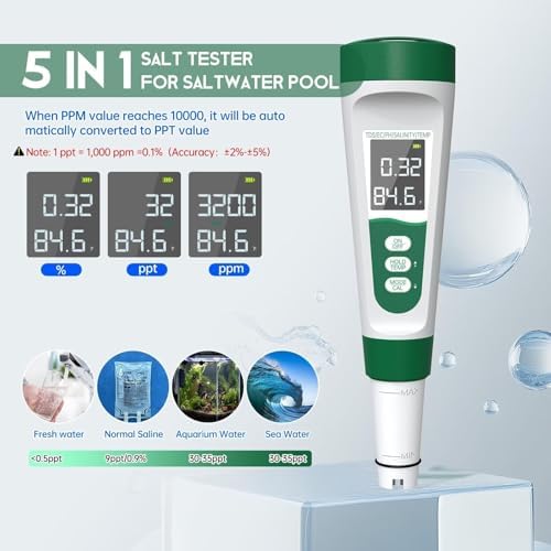 Digital Water Tester 5-in-1 pH/EC/TDS, ± 0.1 pH Accurate - Image 4