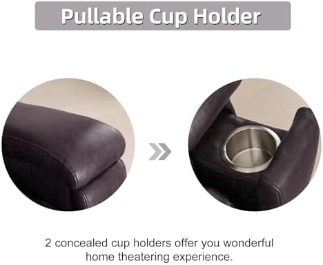 CANMOV Manual Recliner Chair, Classic Faux Leather Recliner Chair - Image 5