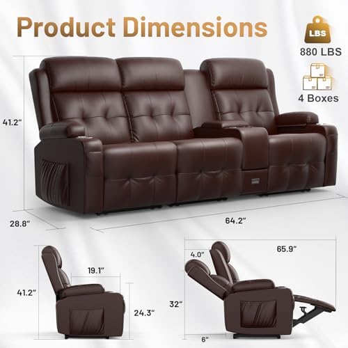 RV Loveseat Recliner Sofa Set, Home Theater Seating - Image 2