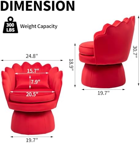 ZJhome 360° Swivel Accent Chair, Mid-Century Modern Velvet Barrel Chair - Image 2