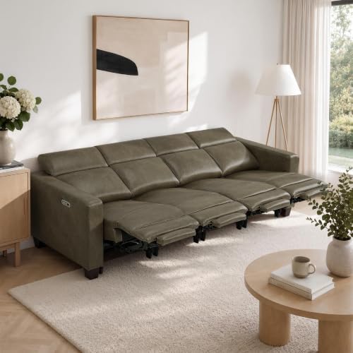 MCombo 109.4'' Zero Wall Hugger Power Recliner Sofa, HL198M4 Grey - Image 4
