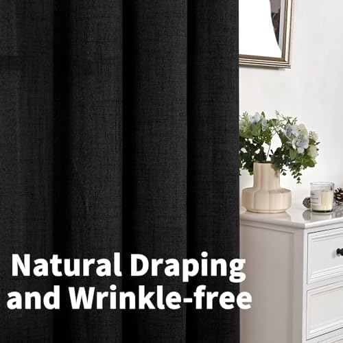 YoungsTex Black Linen Curtains 40 Inches Long - Image 6