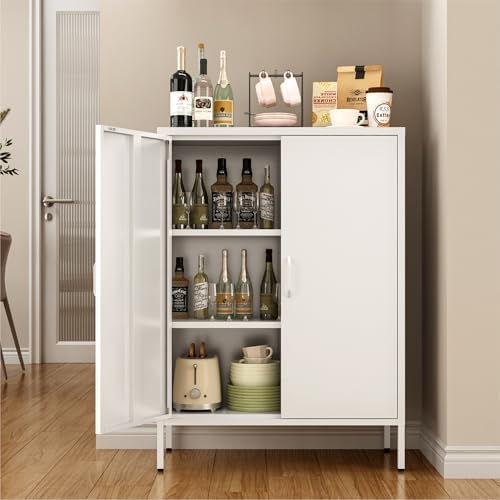 Metal Locker Cabinet, 3 Tier Modern Storage Freestanding Sideboard - Image 6