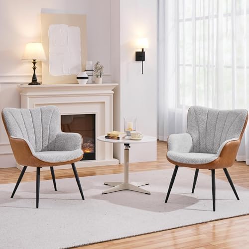 Yaheetech Accent Chairs Set of 2, Upholstered Armchairs - Image 4