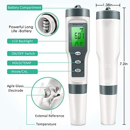 3-in-1 Digital pH Meter, Water Quality Tester - Image 2