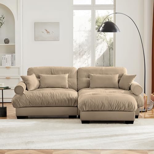 94" Modular Sectional Sofa, Velvet Upholstered Couches - Image 4