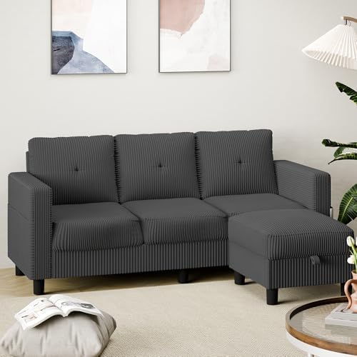 Shintenchi 76" Modern Upholstered Sectional Sofa Couch, L-Shaped Convertible by Shintenchi%7CFurnitureMadeforRealLife