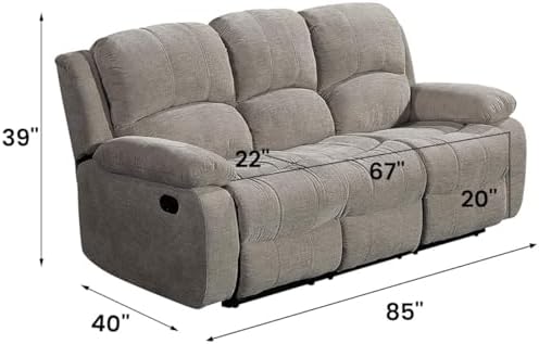 Betsy Furniture Soft Microfiber Reclining Sofa Set, Drop Down Table, Cupholder - Image 2