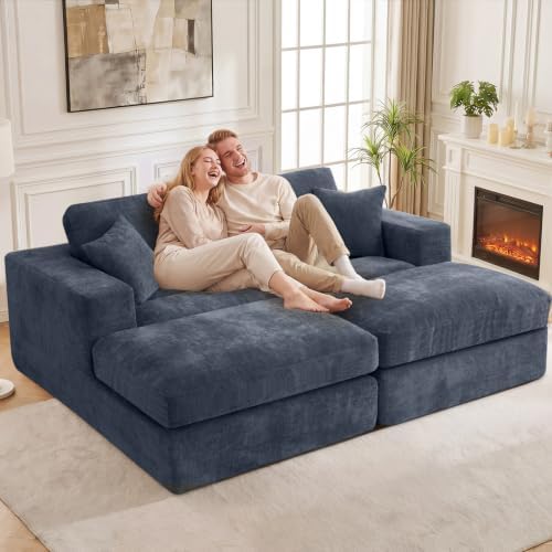 Oversized Double Chaise Lounge Chair, Cloud Boneless Sofa Bed - Image 2