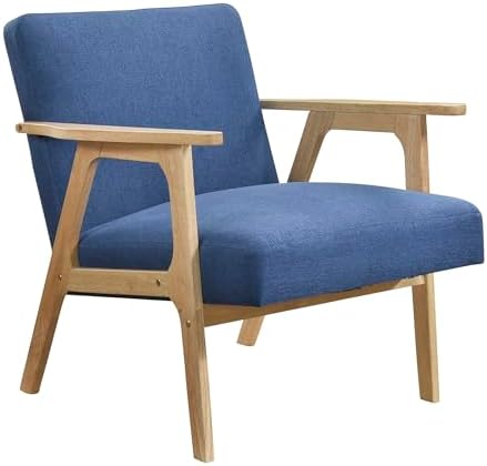 Lexicon Mid Century Modern Accent Chair, Natural Solid Wood Frame - Image 6