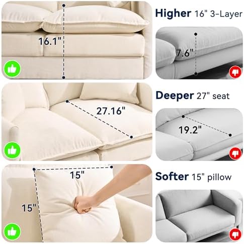 L-Shape Loveseat Sofa Couch - Image 4