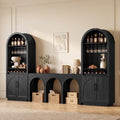 Fatmok Modular Coffee Bar with LED Lighting, Charging Station, Arched Wood by Fatmok