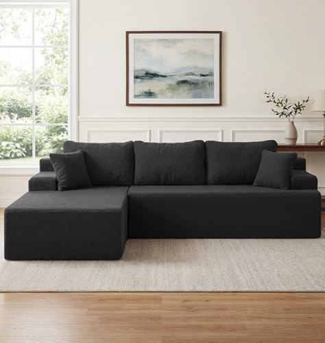 Hobestluk Boneless Couches Modular Sectional Sofa L-Shape Oversized Chaise by YourHomeDeservesMore