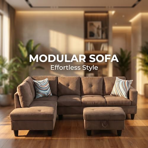 3-Piece L-Shaped Modular Leather Sofa – Convertible Sectional Couch - Image 6