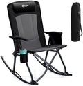 Portal Oversized Folding Rocking Camping Chair Portable 400 lbs Black by PORTAL