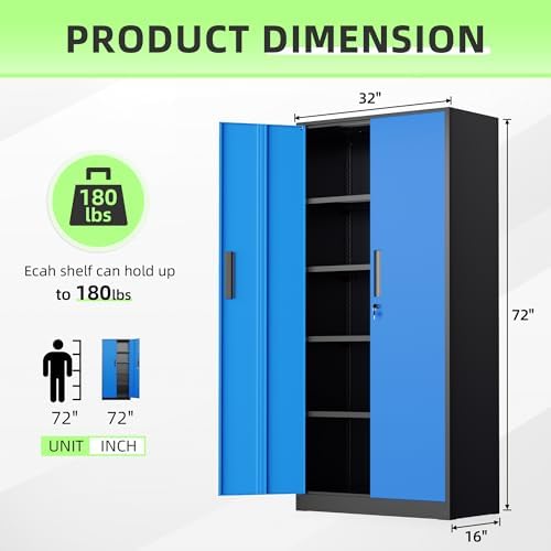 INTERGREAT Metal Storage Cabinet, Tall Metal Cabinet - Image 3