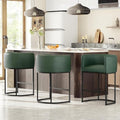 26" H Counter Height Bar Stools Set of 3, Modern Barrel Counter Stools by VATROS