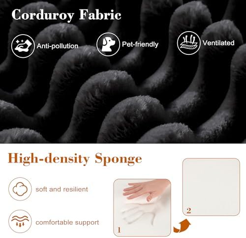 110 Corduroy Modular Sectional Boneless Sofa - Image 4