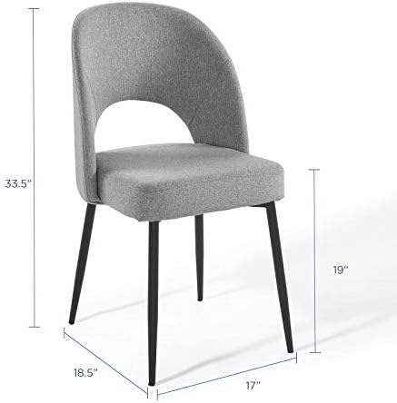 Modway Rouse Upholstered Fabric Side Black Light Gray - Image 2