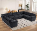 HAOMARKETS 141" Wide Modular Sectional Corner Sofa Couch, Oversized Corduroy U by HAOMARKETS