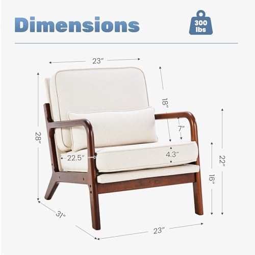 DUMOS Mid Century Accent Chairs Set of 2 - Image 2