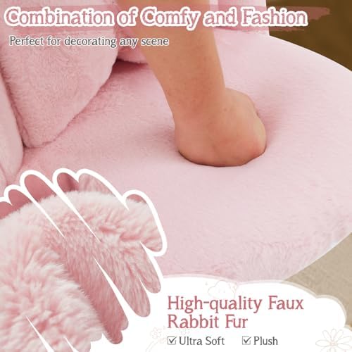 VINGLI Fluffy Girls Vanity Chair - Image 4