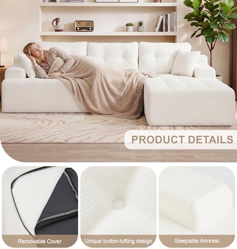 Hobestluk Boneless Couches Modular Sectional Sofa L-Shape Oversized Chaise - Image 4