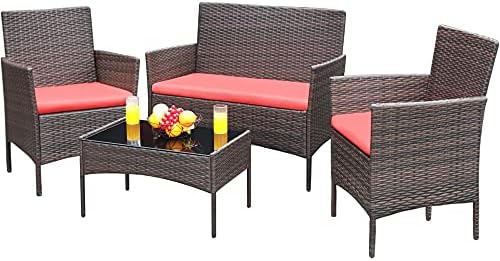 Greesum Patio Furniture 4 Pieces Conversation Sets by BuynowfromGreesum