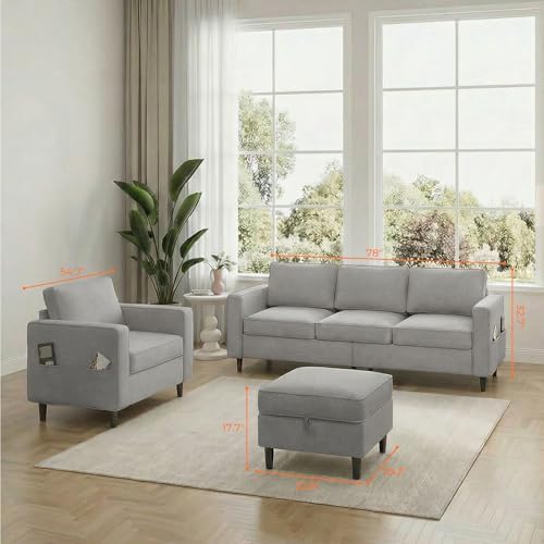 ijuicy 2PCS Sectional Sofa Set, 4 Seat Couch Set - Image 2