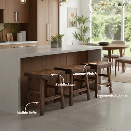 Alaterre Furniture Durango Solid Wood Rustic Single Bar Stool - Image 5