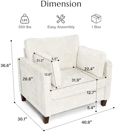 Luxury Oversized Accent Reading Armchair Set of 2 - Image 2
