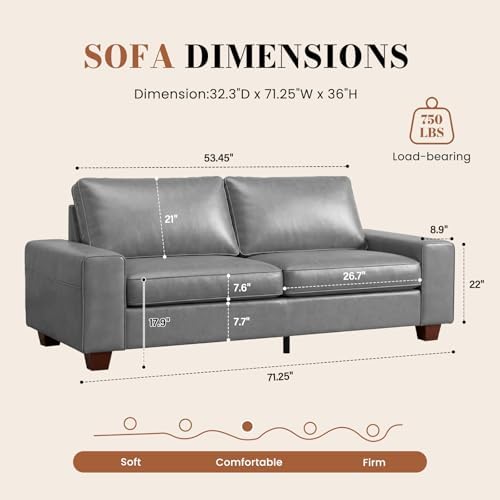 COUCHOICE Modern Faux Leather Loveseat Sofa Couch - Image 2