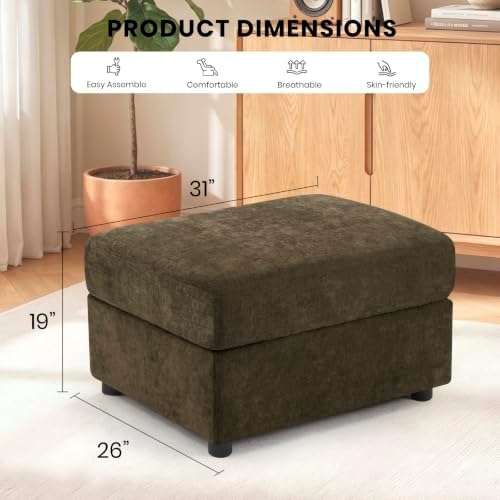 31'' Modern Chenille Ottoman for Sectional Sofa - Image 2