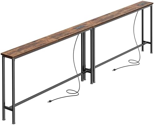 SUPERJARE 94.5 inch Narrow Behind Couch Table by SUPERJARE
