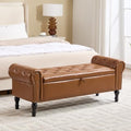 Storage Bench for Bedroom, Faux Leather Queen Size Benches by HOMYKA