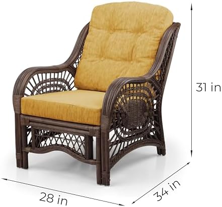 Malibu Lounge Living Accent Armchair Natural Rattan Wicker Handmade Design - Image 2