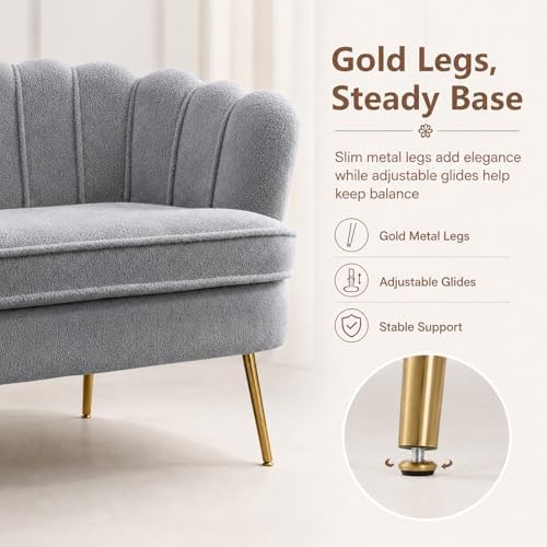 Anwickjeff 59" Wide Modern Boucle Loveseat 2-Seater Sofa - Image 6