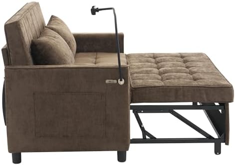 3 in 1 Convertible Sleeper Sofa Bed, 56.9" Small Pull Out Couch Bed - Image 5