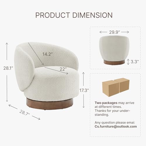 KISLOT Swivel Barrel Accent Chair, Performance Fabric - Image 2