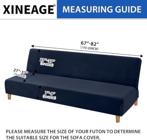 XINEAGE Velvet Armless Futon Cover, Stretch Pet Futon Slipcover - Image 3