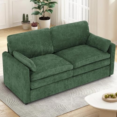 69” Chenille Love seat Sofa w/Arm Pillows - Image 4