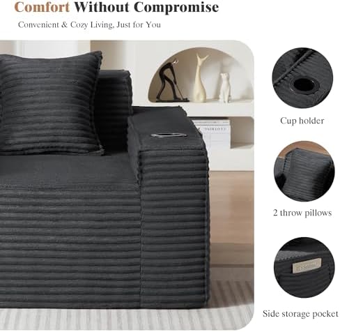 80.7" Boneless Sofa Couches - Image 6