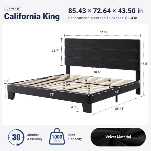 Allewie Cal King Size Platform Bed Frame - Image 2