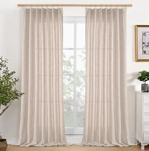 YoungsTex Linen Curtains 90 Inch Length 2 Panels by YoungsTex