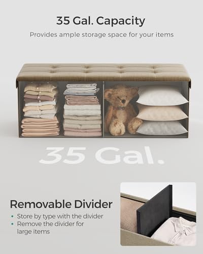 SONGMICS 43.3 Inches Folding Storage Ottoman Bench, Load 660 lb - Image 5