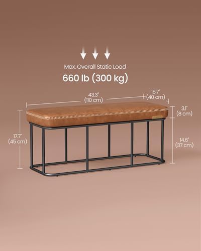 VASAGLE Storage Ottoman Bench for Entryway, PU Leather, Loads 660 lb - Image 3