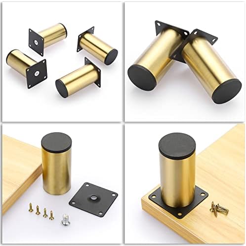 OwnMy 4PCS 4 Inch Stainless Steel Furniture Legs Feet Metal Chair Table Leg - Image 5